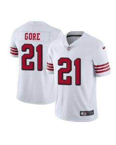 Men's San Francisco 49ers #21 Frank Gore White Stitched Jersey