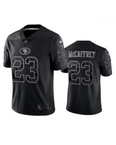 Men's San Francisco 49ers #23 Christian McCaffrey Black Reflective Limited Stitched Football Jersey