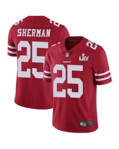 Men's San Francisco 49ers #25 Richard Sherman Red Super Bowl LIV Vapor Untouchable Limited Stitched NFL Jersey