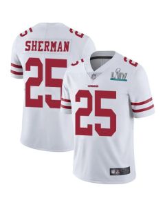Men's San Francisco 49ers #25 Richard Sherman White Super Bowl LIV Vapor Untouchable Limited Stitched NFL Jersey