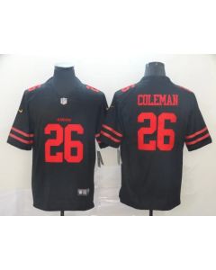 Men's San Francisco 49ers #26 Tevin Coleman Black Vapor Untouchable Limited Stitched NFL Jersey