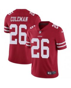 Men's San Francisco 49ers #26 Tevin Coleman Red Vapor Untouchable Limited Stitched NFL Jersey