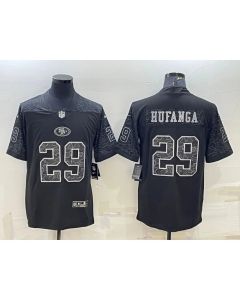 Men's San Francisco 49ers #29 Talanoa Hufanga Black Reflective Limited Stitched Football Jersey