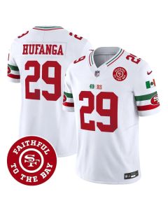 Men's San Francisco 49ers #29 Talanoa Hufanga White Mexico Faithful To The Bay Patch Vapor F.U.S.E. Limited Jersey (White)