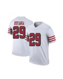 Men's San Francisco 49ers #29 Talanoa Hufanga White Stitched Football Jersey