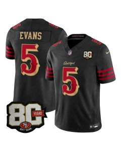 Men's San Francisco 49ers #5 Mike Evans Black 80 Anniversary Rivalries Collection Vapor F.U.S.E. Limited Jersey (Black)