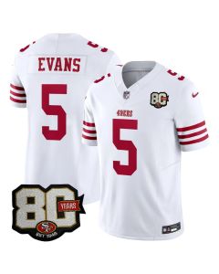 Men's San Francisco 49ers #5 Mike Evans White 80 Anniversary Vapor F.U.S.E. Limited Jersey (Style 3)