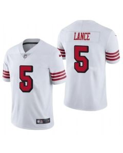 Men's San Francisco 49ers #5 Trey Lance White Color Rush Limited Stitched Jersey