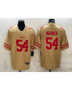 Men's San Francisco 49ers #54 Fred Warner Gold Stitched Football Jersey
