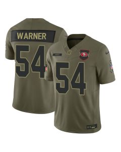 Men's San Francisco 49ers #54 Fred Warner Olive 2025 Salute to Service Retired Limited Jersey (Olive)