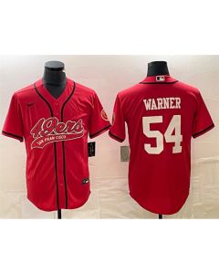 Men's San Francisco 49ers #54 Fred Warner Red Cool Base Stitched Baseball Jersey