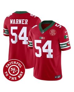 Men's San Francisco 49ers #54 Fred Warner Red Mexico Faithful To The Bay Patch Vapor F.U.S.E. Limited Jersey (Red)