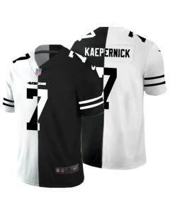 Men's San Francisco 49ers #7 Colin Kaepernick Black & White Split Limited Stitched Jersey