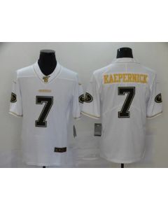 Men's San Francisco 49ers #7 Colin Kaepernick White Golden Edition Stitched Jersey