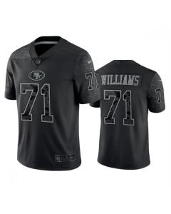 Men's San Francisco 49ers #71 Trent Williams Black Reflective Limited Stitched Football Jersey
