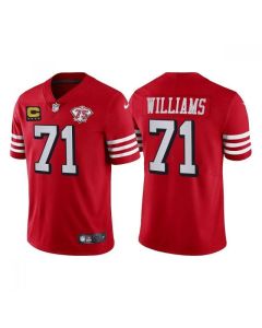 Men's San Francisco 49ers #71 Trent Williams Red 75th Anniversary With C Patch Vapor Untouchable Limited Stitched Football Jersey