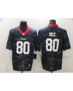 Men's San Francisco 49ers #80 Jerry Rice Camo Salute To Service Limited Stitched Jersey