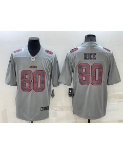Men's San Francisco 49ers #80 Jerry Rice Grey Atmosphere Fashion Stitched Jersey