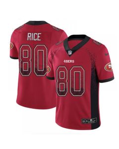 Men's San Francisco 49ers #80 Jerry Rice Red Drift Fashion Color Rush Limited Stitched NFL Jersey