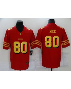 Men's San Francisco 49ers #80 Jerry Rice Red Gold Vapor Untouchable Limited Stitched Jersey