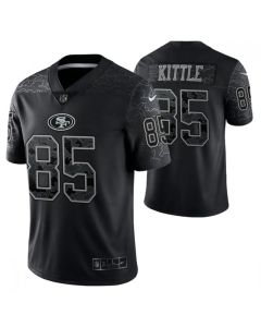 Men's San Francisco 49ers #85 George Kittle Black Reflective Limited Stitched Football Jersey