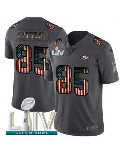 Men's San Francisco 49ers #85 George Kittle Gray With Super Bowl Patch Fashion Static Limited Stitched Jersey