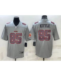 Men's San Francisco 49ers #85 George Kittle Grey With Patch Atmosphere Fashion Stitched Jersey