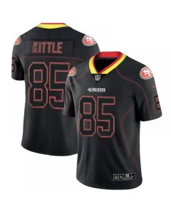 Men's San Francisco 49ers #85 George Kittle Lights Out Black Color Rush Limited Stitched NFL Jersey