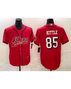Men's San Francisco 49ers #85 George Kittle New Red Cool Base Stitched Baseball Jersey
