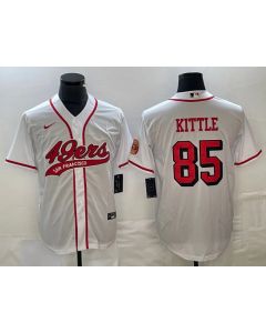 Men's San Francisco 49ers #85 George Kittle New White Cool Base Stitched Baseball Jersey