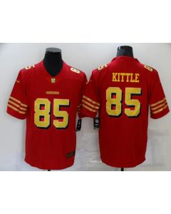 Men's San Francisco 49ers #85 George Kittle Red Gold Vapor Untouchable Limited Stitched Jersey