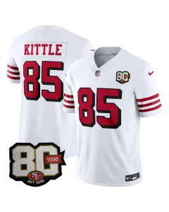Men's San Francisco 49ers #85 George Kittle White 80 Anniversary Vapor F.U.S.E. Limited Jersey (Style 3)