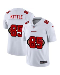 Men's San Francisco 49ers #85 George Kittle White Shadow Logo Limited Stitched Jersey