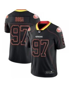 Men's San Francisco 49ers #97 Nick Bosa Black Lights Out NFL Limited Stitched NFL Jersey
