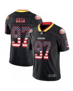 Men's San Francisco 49ers #97 Nick Bosa Black USA Flag Fashion NFL Limited Stitched NFL Jersey