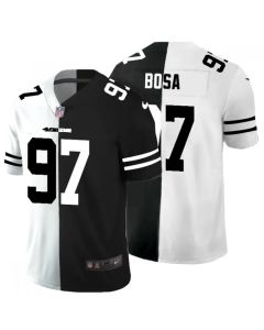 Men's San Francisco 49ers #97 Nick Bosa Black & White Split Limited Stitched Jersey