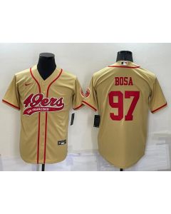 Men's San Francisco 49ers #97 Nick Bosa Gold Cool Base Stitched Baseball Jersey