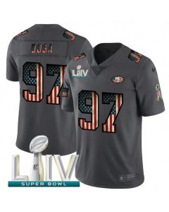 Men's San Francisco 49ers #97 Nick Bosa Gray With Super Bowl Patch Fashion Static Limited Stitched Jersey
