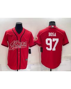 Men's San Francisco 49ers #97 Nick Bosa Red Cool Base Stitched Baseball Jersey
