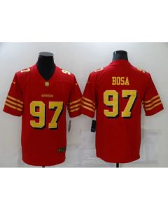 Men's San Francisco 49ers #97 Nick Bosa Red Gold Vapor Untouchable Limited Stitched Jersey
