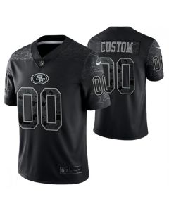 Men's San Francisco 49ers ACTIVE PLAYER Custom Black Reflective Limited Stitched Football Jersey