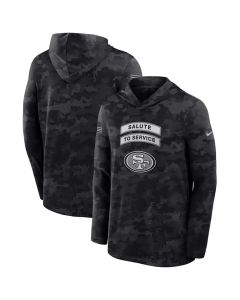 Men's San Francisco 49ers Black 2026 Salute to Service Sideline Lightweight Dri-FIT Long Sleeve Top Hoodie