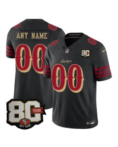 Men's San Francisco 49ers Black 80 Anniversary Rivalries Collection Vapor F.U.S.E. Limited Custom Jersey (Black)