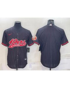 Men's San Francisco 49ers Blank Black With Patch Cool Base Stitched Baseball Jersey