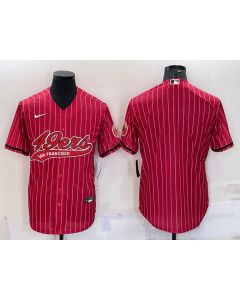 Men's San Francisco 49ers Blank Red With Patch Cool Base Stitched Baseball Jersey