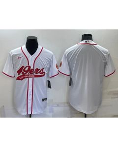 Men's San Francisco 49ers Blank White Cool Base Stitched Baseball Jersey