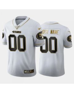 Men's San Francisco 49ers Customized 100th Season Golden Edition Vapor Limited Stitched Jersey