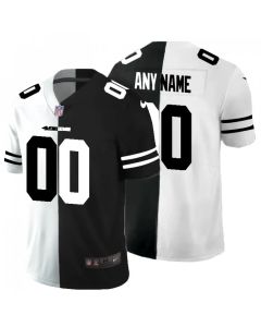 Men's San Francisco 49ers Customized Black & White Split Limited Stitched Football Jersey