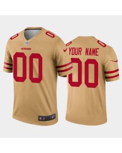 Men's San Francisco 49ers Customized Gold Inverted Legend Jersey