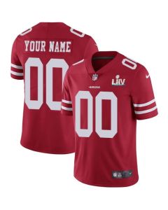 Men's San Francisco 49ers Customized Red Super Bowl LIV Vapor Untouchable Limited Stitched Jersey